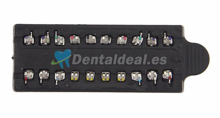 100 paquetes OC dentales de ortodoncia brackets metálico de las paréntesis MIM Mini Roth MBT 018 022 345