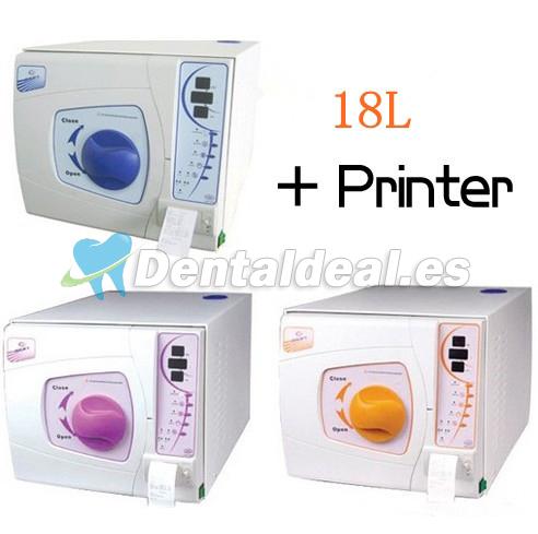 Sun® 18L Autoclave Esterilizador Dental Médico Vapor de vacío con Impresora