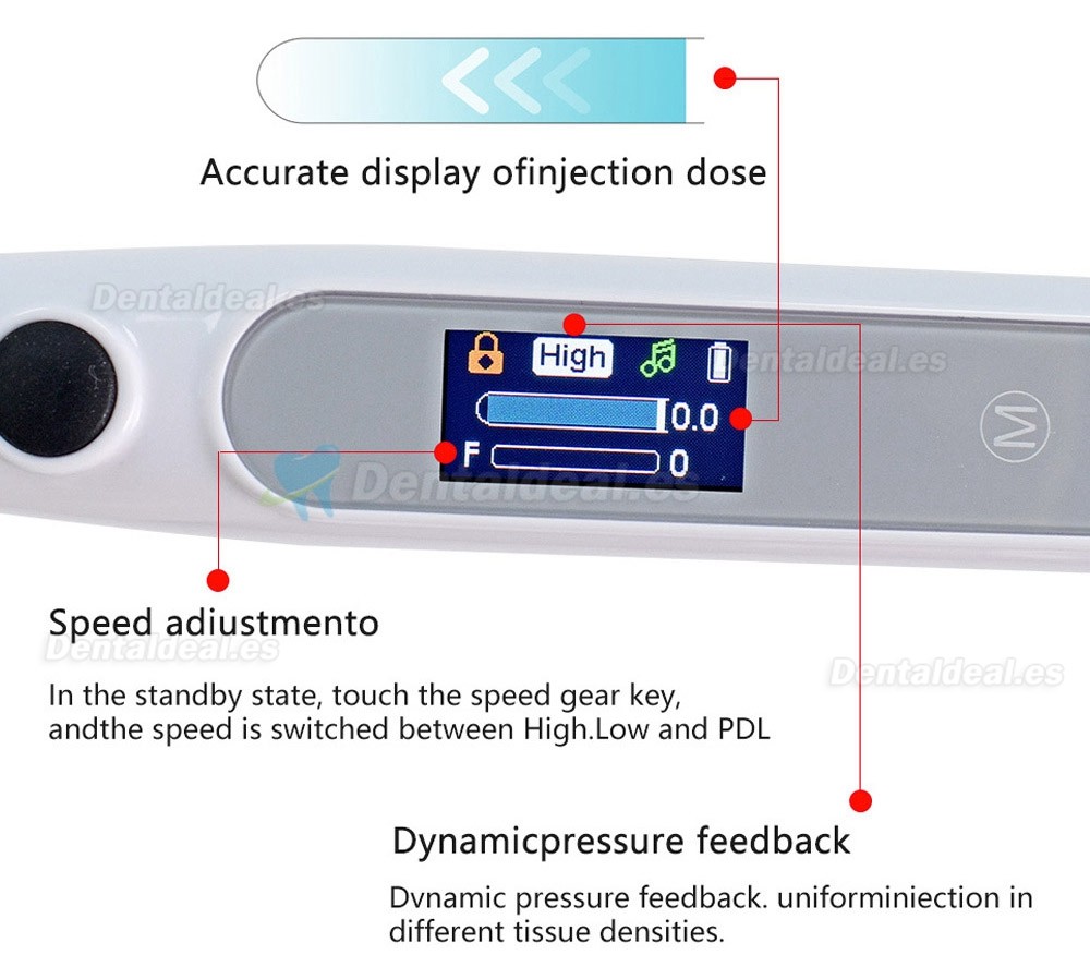 Inyector de anestesia dental eléctrico inalámbrico sin dolor con pantalla LCD