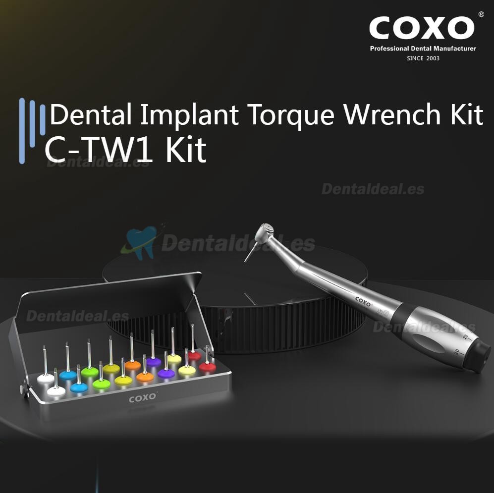 YUSENDNET COXO C-TW1 Kit de llave dinamométrica universal para implantes dentales con 16 destornilladores