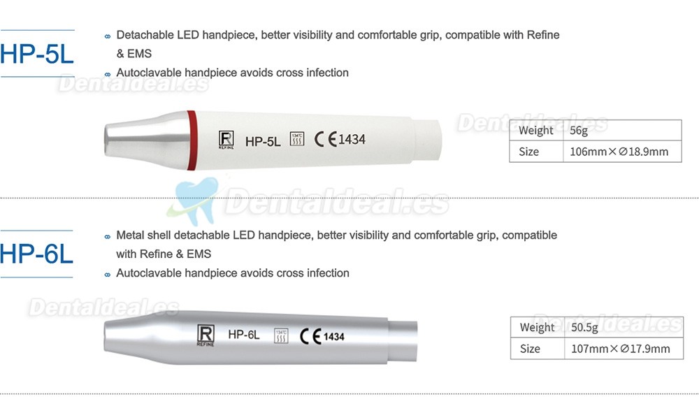 Refine Pieza de Mano Ultrasonidos LED Compatible con Refine & EMS