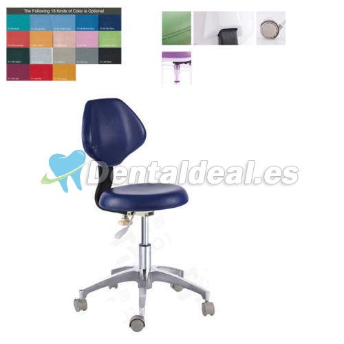 Taburetes dentale de asistente de oficina médica taburetes inteligentes ajustable móvil silla de la PU azul QY-90E