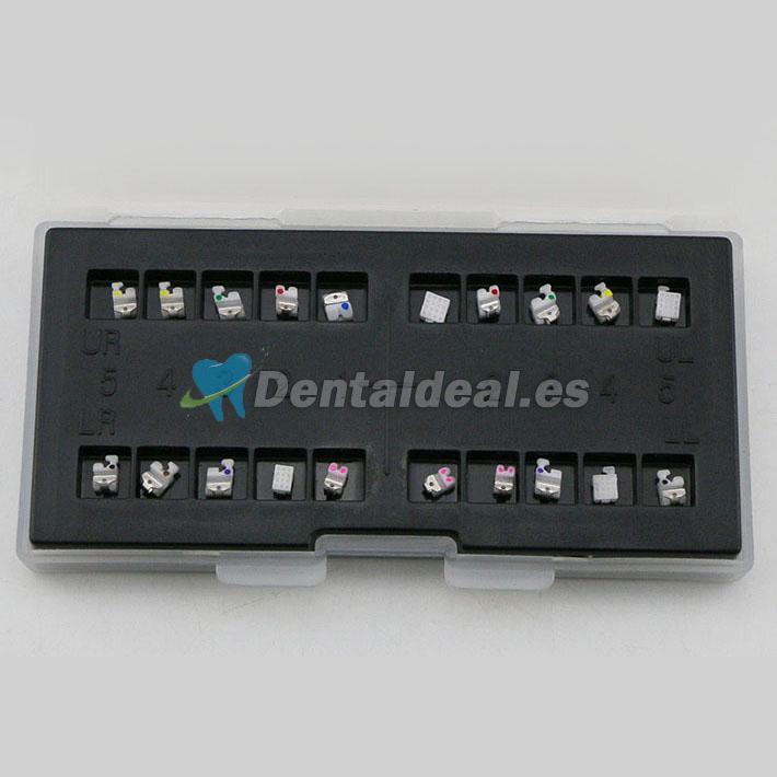 1Caja Dental Ortodoncia Autoligado Cerámica Brackets MBT 022 345 Ganchos