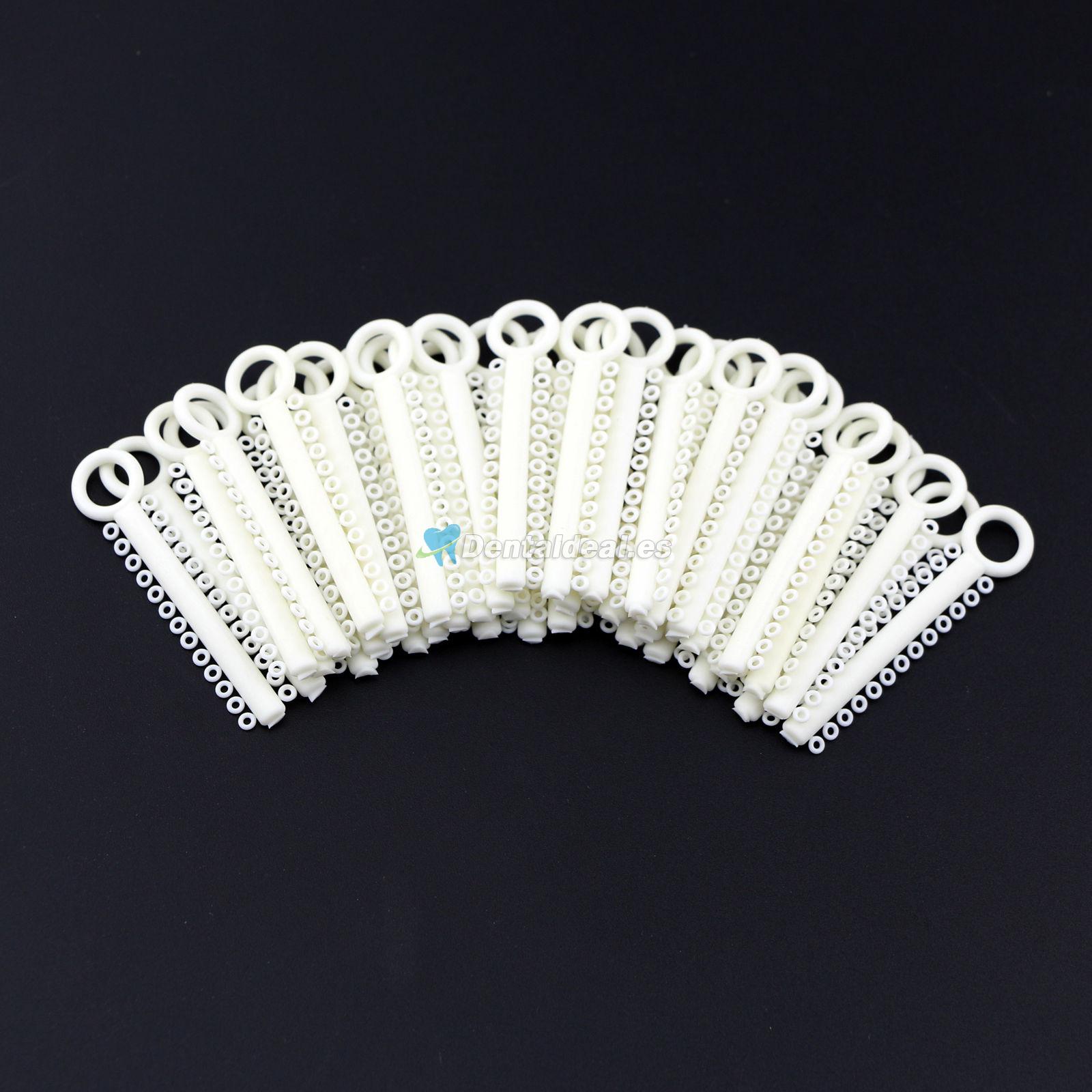 5 paquete de ligadura elástica ortodóntica dental color blanco (5*1040pcs)