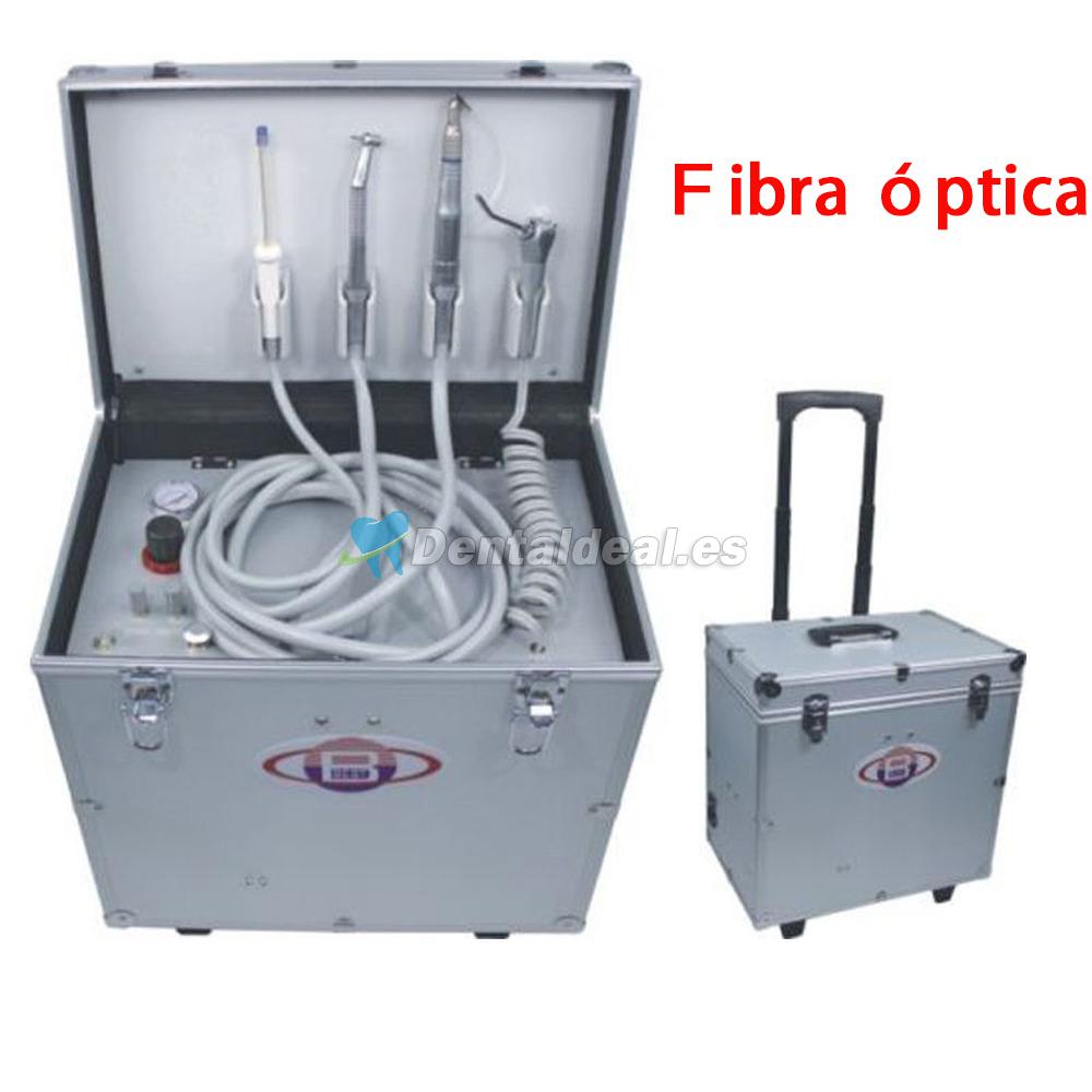 BD402B Fibra óptica Unidad Turbina Dental con rueda + Compresor + Aspiración + Jeringa Triplex