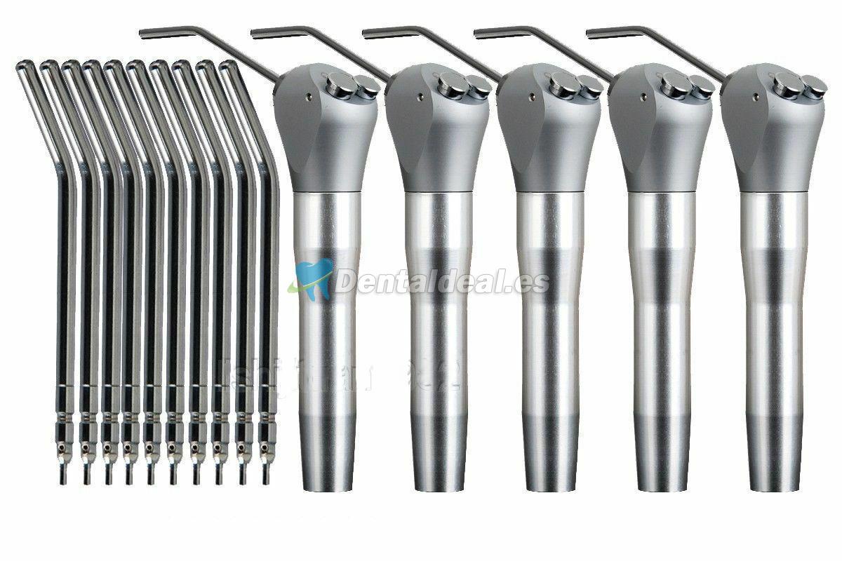 5Pcs Jeringa Dental 3 Vías jeringa triple Pieza de mano + 10 boquillas