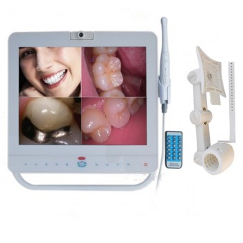 Monitor Dental con Cable de 15 Pulgadas Sistema de Cámara Intraoral VGA+VIDEO Puerto con Soporte LCD MD1500