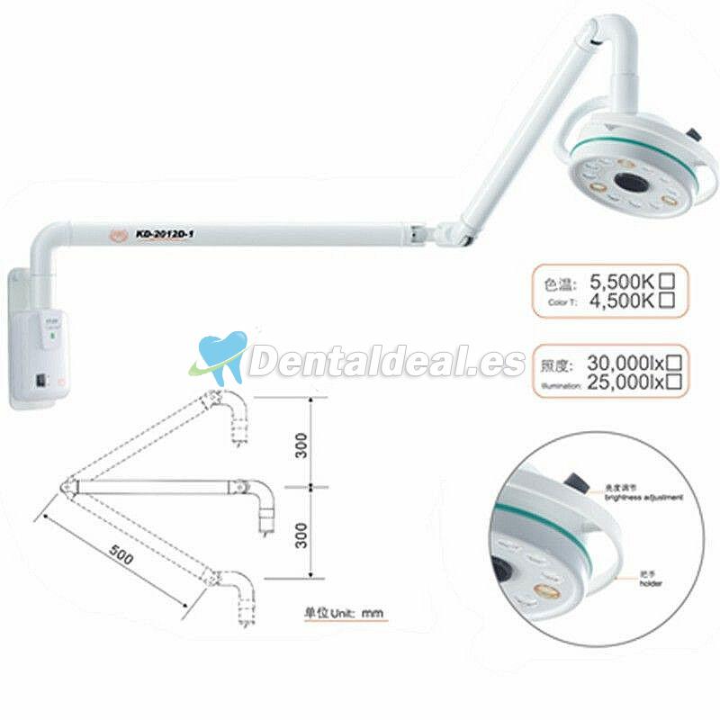 KWS 36W Lámpara quirúrgica dental LED de pared Lámpara sin sombra KD-202D-3B