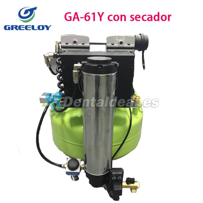 Greeloy® 600W Compresor de aire dental sin aceite con secador GA-61Y