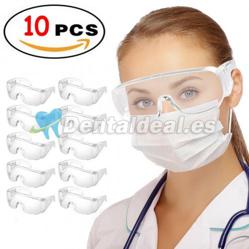 10Pcs Gafas de Seguridad Claras Gafas Lente Antiniebla Laboratorio Trabajo Química Protector