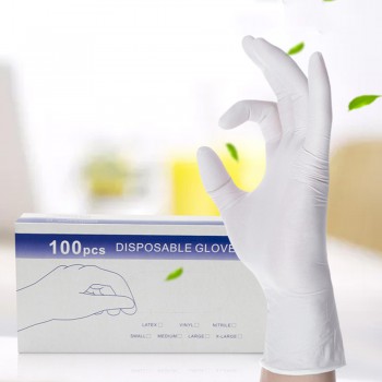 100 piezas por lote Guantes Médicos de Látex Desechables Guantes de Trabajo de Limpieza Universal Guantes de Dedo de Látex de Protección para el Hogar Alimentos