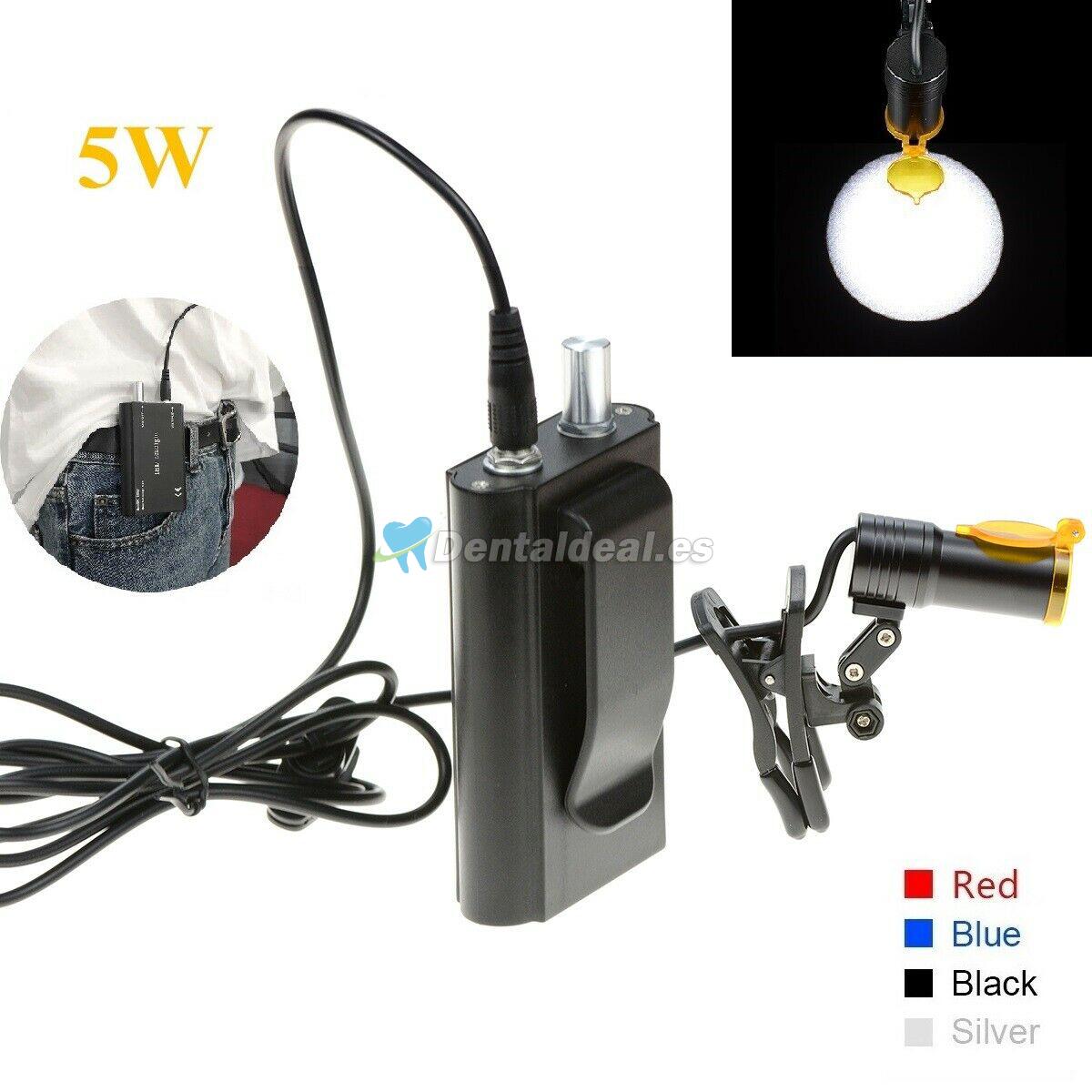 Dental 5W LED Tipo de Clip de Faro con Filtro + Clip de Cinturón para Gafas Negro