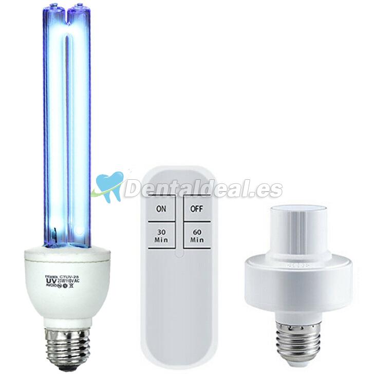 25W UVC+Lámpara Germicida de Ozono Bombilla de Luz Ultravioleta E27/E26 110v Limpia el Aire