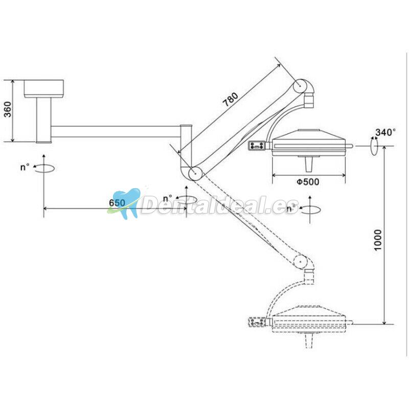 KWS KD-2036D-2 108W Lámpara de Techo LED sin Sombras Luz de Examen Médico Quirúrgico