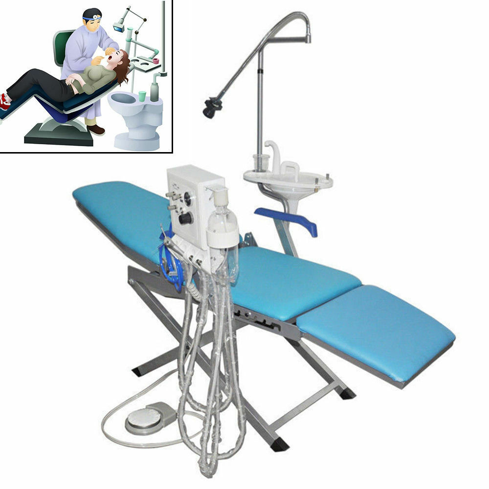 Nueva unidad de silla plegable portátil dental con descarga + sistema de suministro de agua