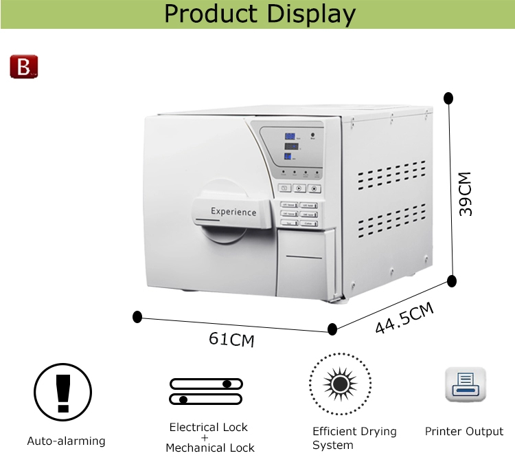 8-23L Vapor del vacío del esterilizador del autoclave dental con la impresora