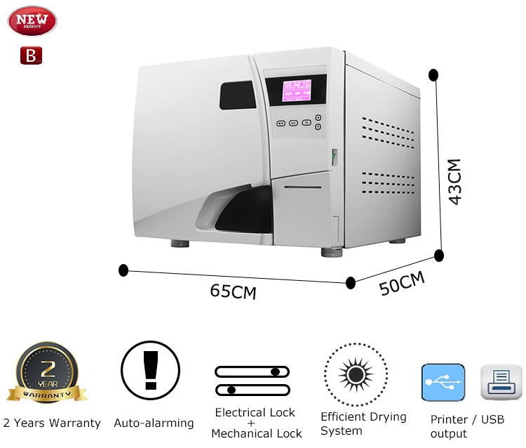 23L Autoclave Esterilizador de secado al vacío dental Clase B con impresora