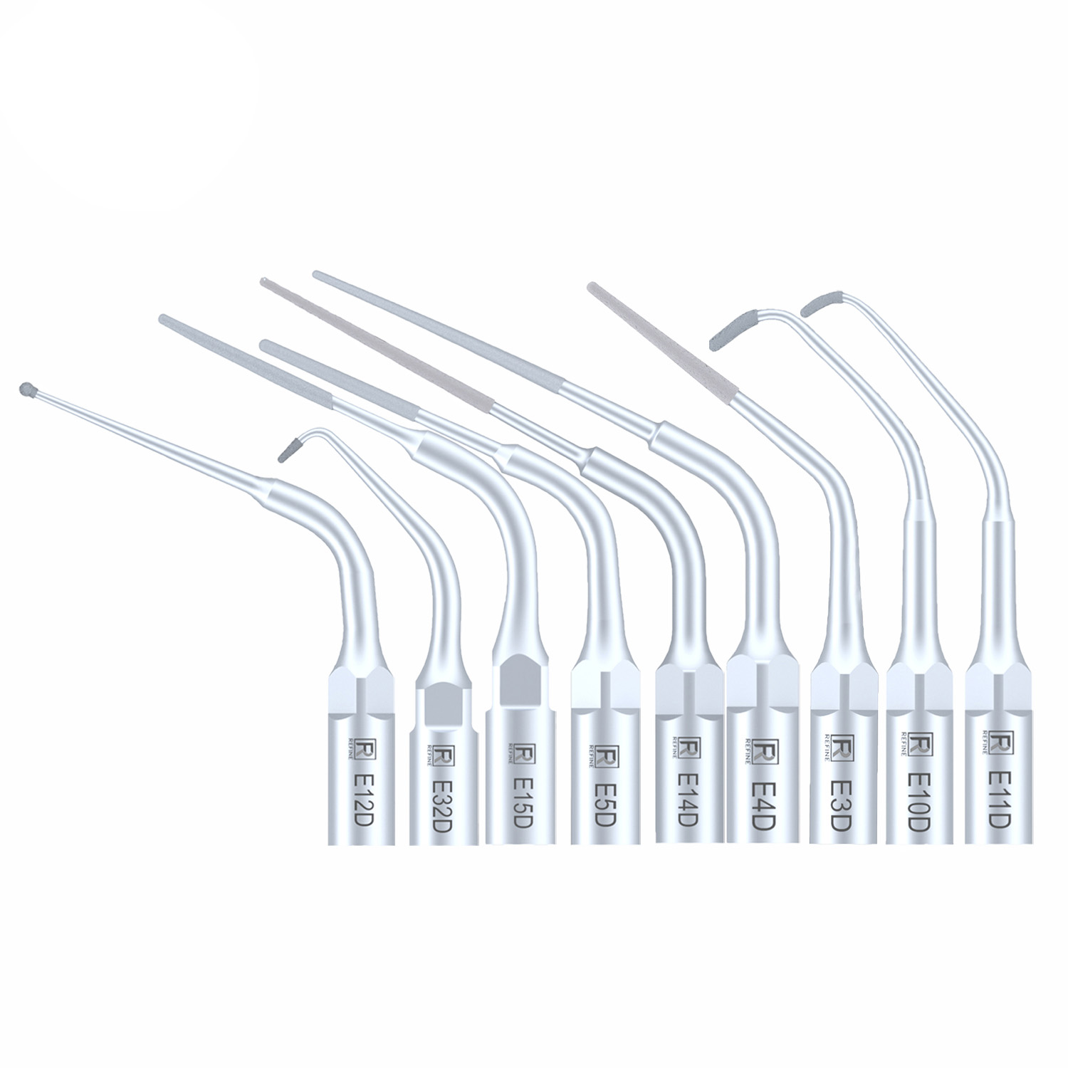 10Pcs Refine Punta de ultrasonidos endodoncia E3D E4D E5D E10D E11D E12D E14D E15D compatible con Woodpecker EMS