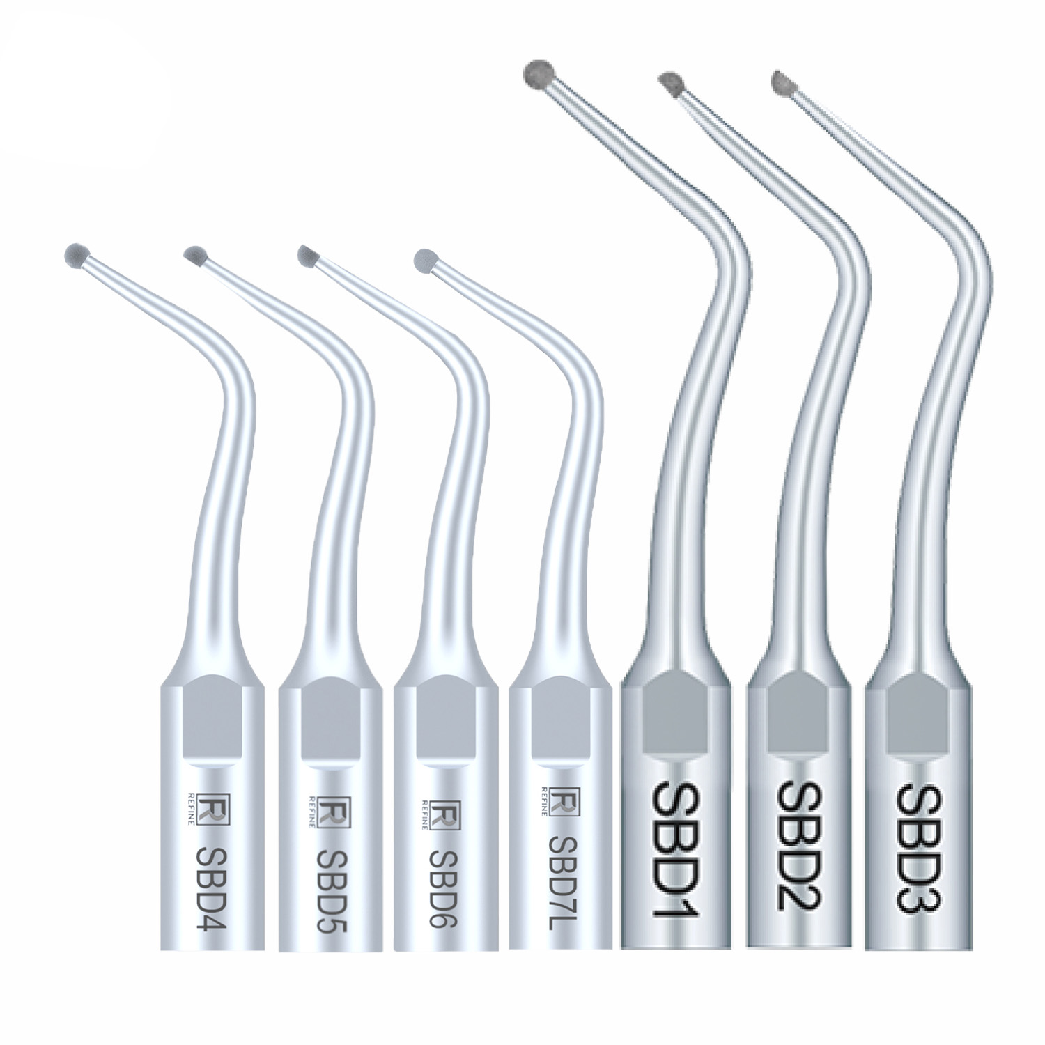 5Pcs Puntas de ultrasonido SBD1 SBD2 SBD3 SBD4 SBD5/6 SBDR SBDL SBD7L SBD7R compatible con SATELEC NSK DTE
