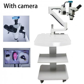 Tipo de carro de 5W Microscopio quirúrgico dental para endodoncia con cámara