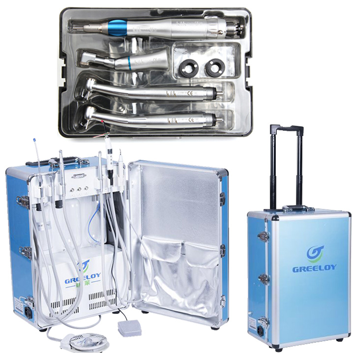 Greeloy® GU-P206 Unidad Dental Portátil met Scaler + Kit de Piezas de Mano