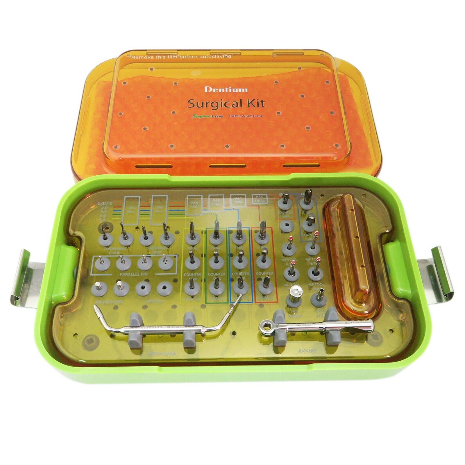 Dentium Kit de herramientas quirúrgicas dentales UXIF SuperLine Kit de instrumentos de cirugía de implantes
