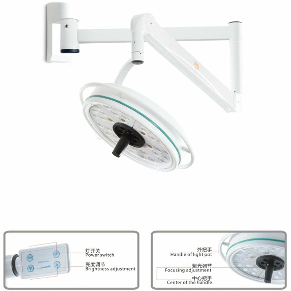 KWS KD-2036D-1 108W Lámpara cialitica dental de pared lámpara quirúrgica sin sombras Luz para examen médico