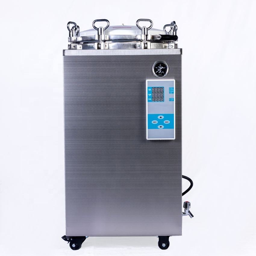 35L-150L Esterilizador automático de vapor vertical de alta presión de gran tamaño (105 ℃-134 ℃)