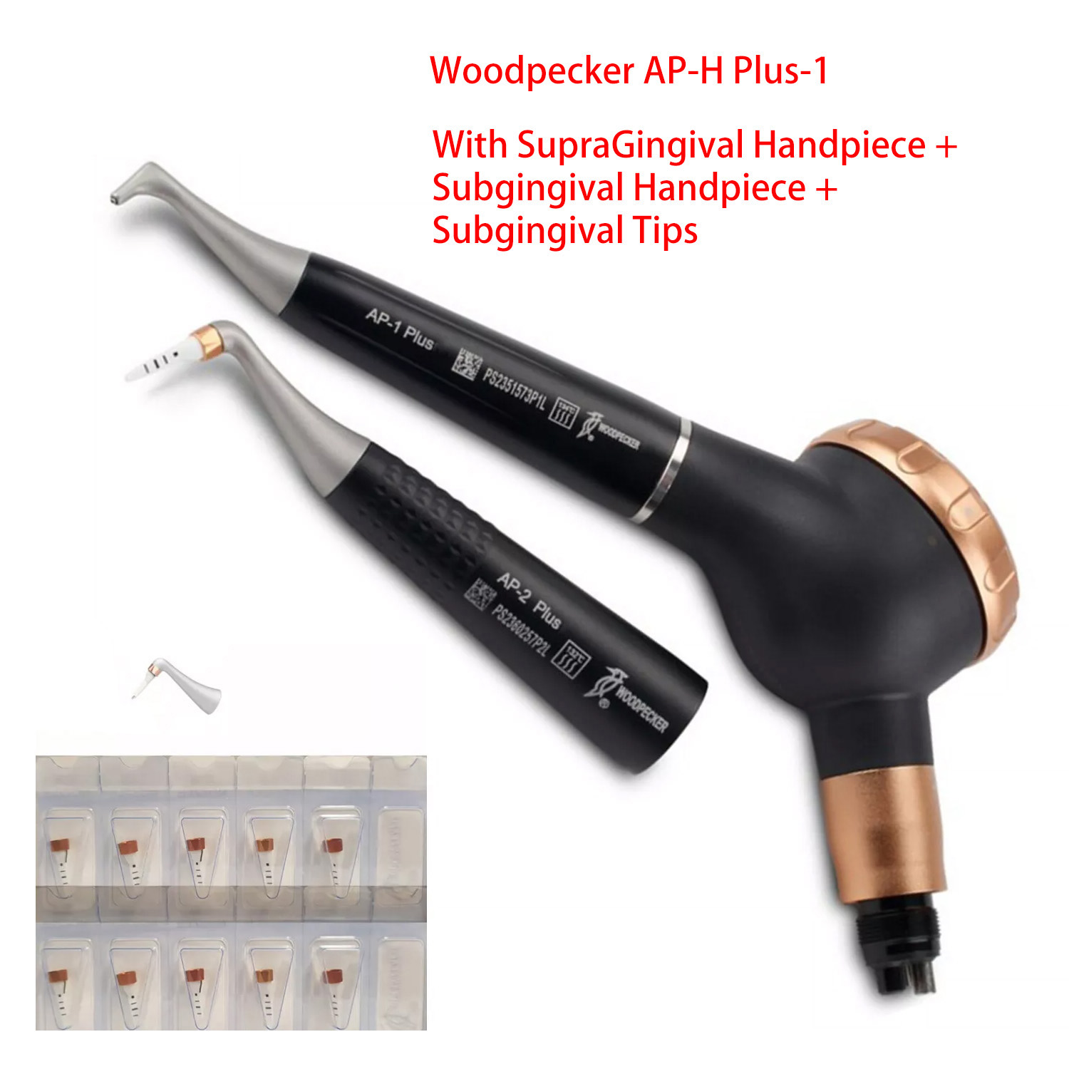 Woodpecker AP-H Plus Pulidor Dental por Aire para Profilaxis Supra y Subgingival Pieza de Mano