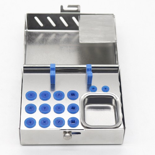 Caja de Instrumental para Implantes Dentales de Acero Inoxidable Tamaño Medio