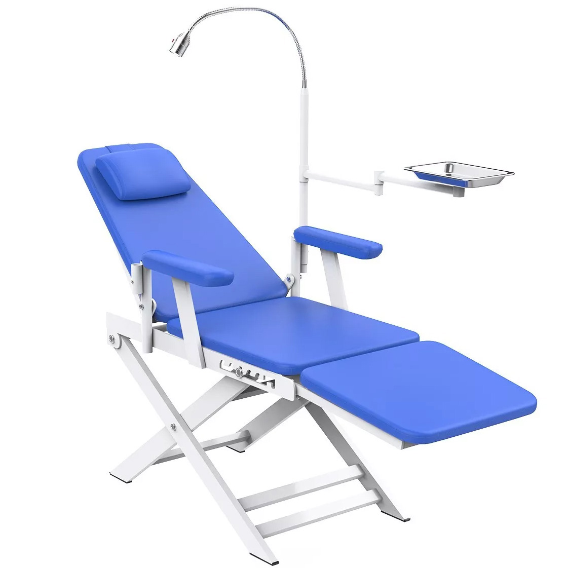 Silla Dental Portátil Plegable para Dentista con Luz LED y Bandeja