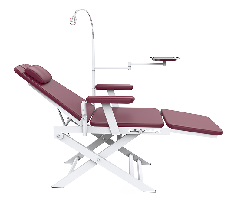 Silla Dental Portátil Plegable para Dentista con Luz LED y Bandeja