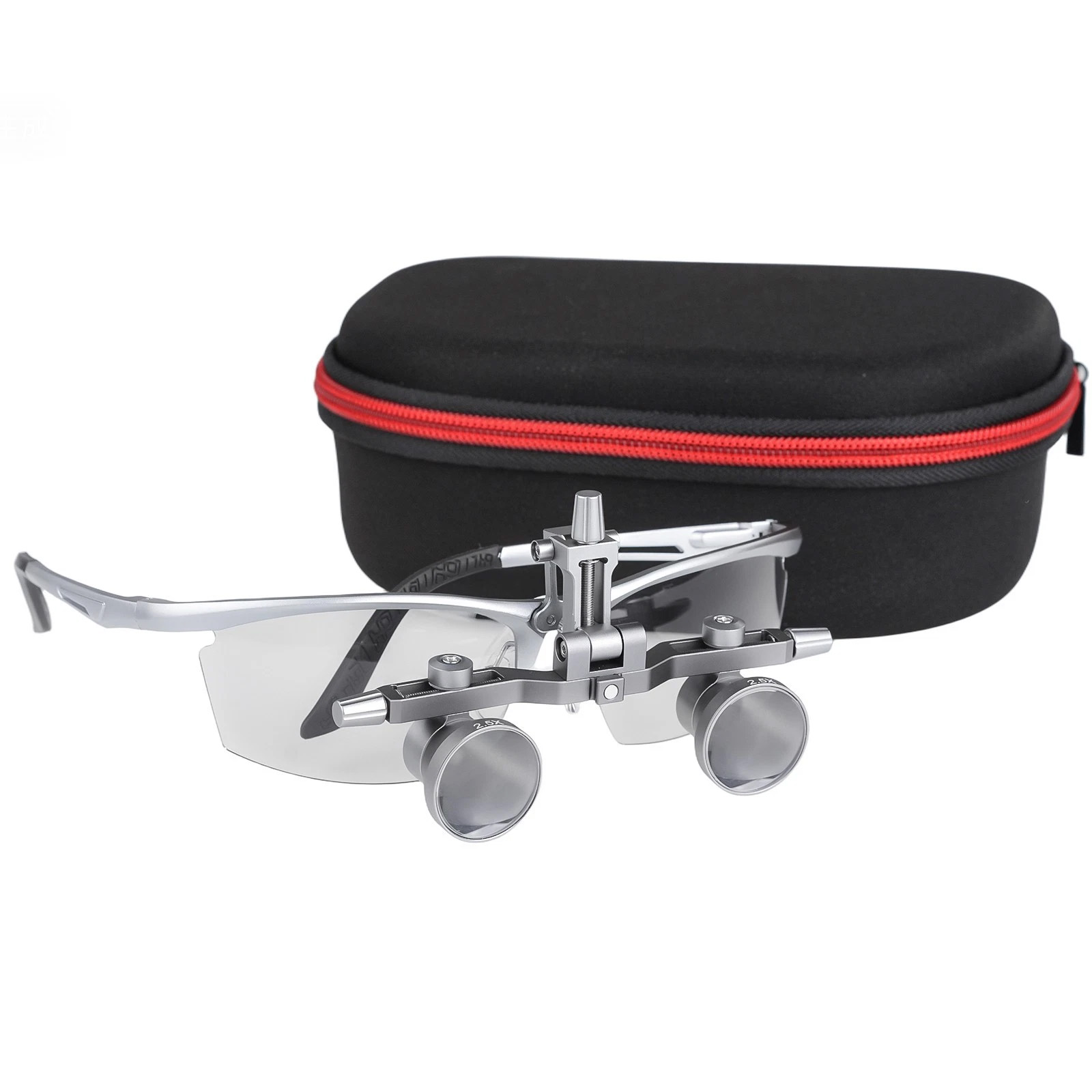 DY-118 Lupa Dental 2.5X 450 mm Ajuste Distancia Pupilar Montura Aluminio