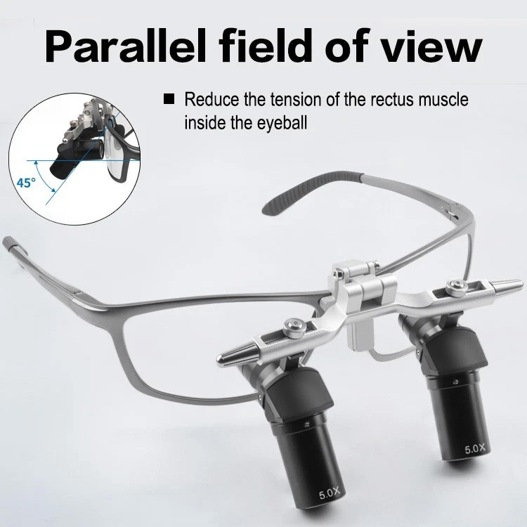 Lupa Dental Quirúrgica Ergonómica Flip-Up 4.0X 5.0X 6.0X 350-450 mm