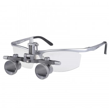 DY-118 Lupa Dental 2.5X 450 mm Ajuste Distancia Pupilar Montura Aluminio