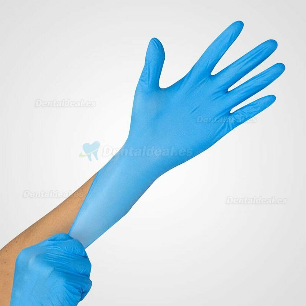 100Pcs Guantes desechables de nitrilo azul desechable sin polvo Látex de vinilo sin polvo calidad médica