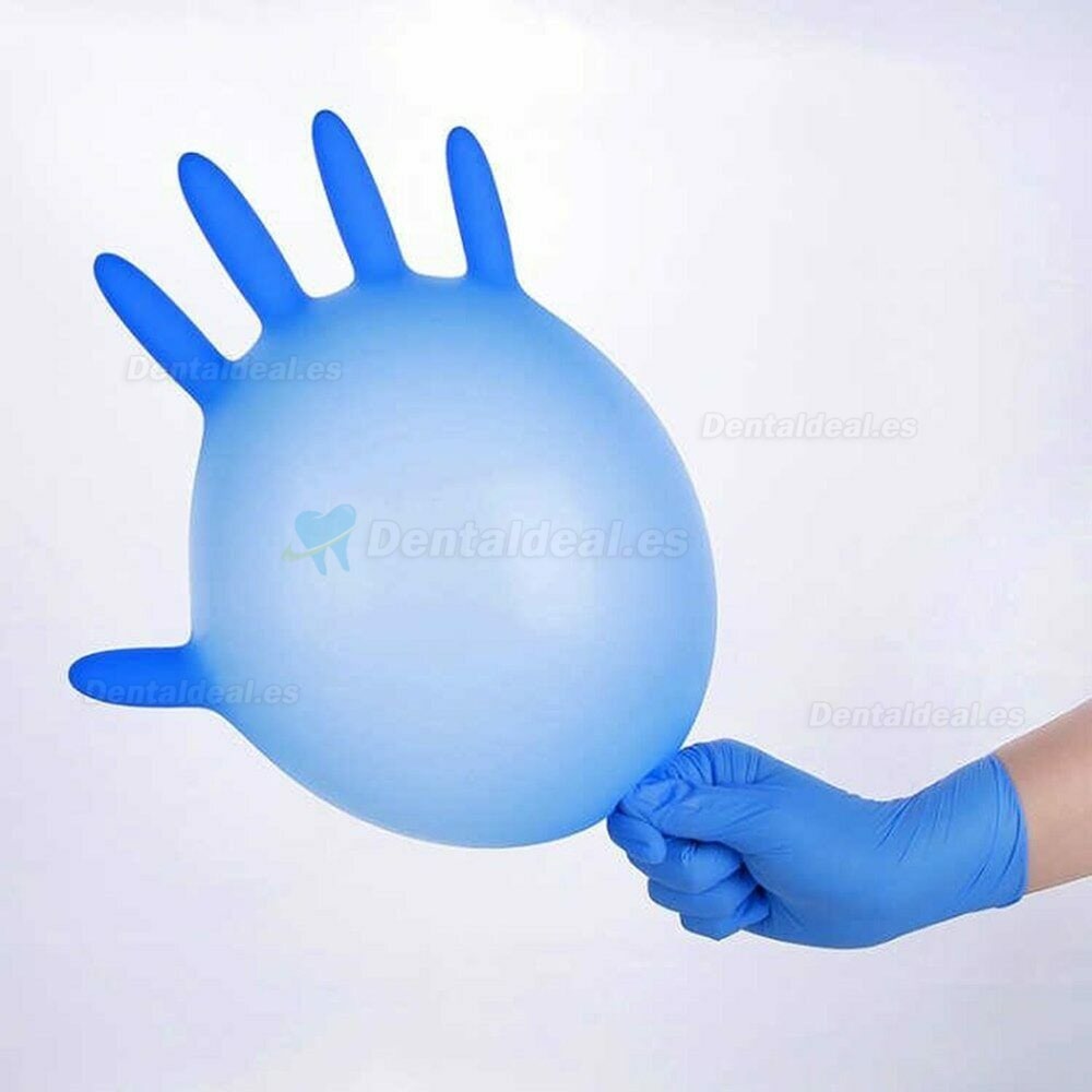 100Pcs Guantes desechables de nitrilo azul desechable sin polvo Látex de vinilo sin polvo calidad médica