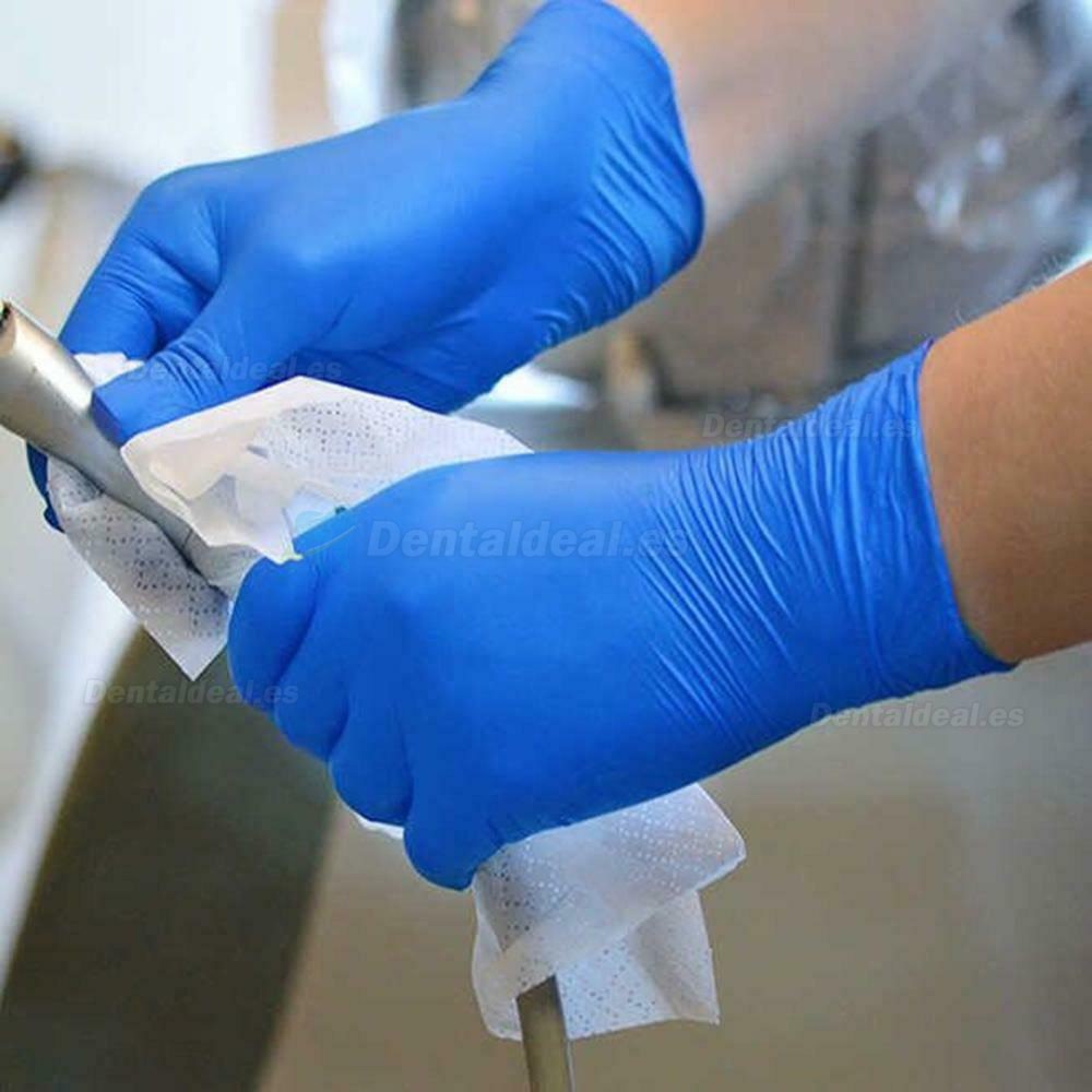 100Pcs Guantes desechables de nitrilo azul desechable sin polvo Látex de vinilo sin polvo calidad médica