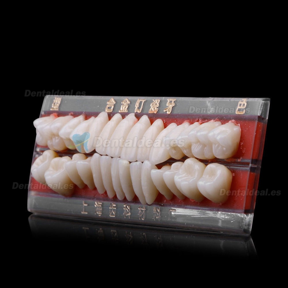 2Pcs Material de dentadura dental de porcelana guía de color de dientes con pasador de aleación 24#