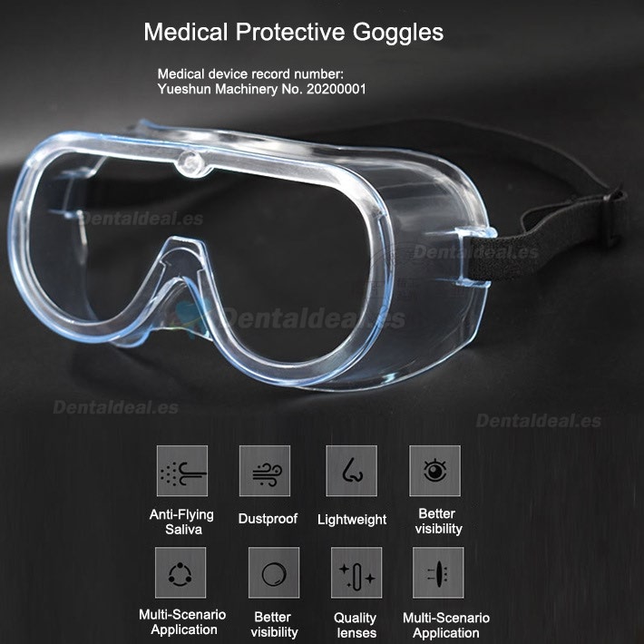 5Pcs Gafas Protectoras Médicas Protección contra Salpicaduras con Lentes Transparentes Antiniebla que Bloquean Saliva y Polvo