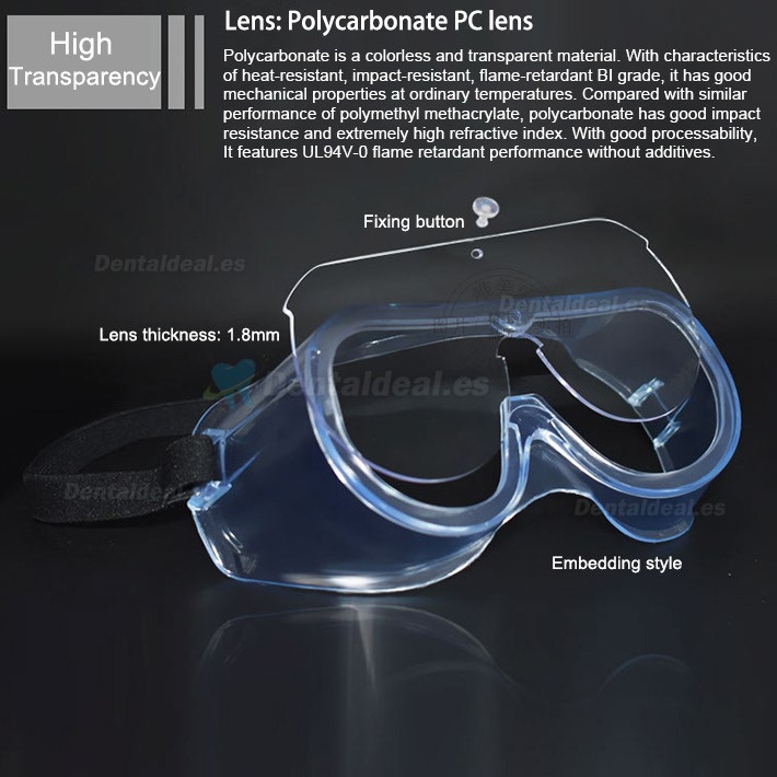 5Pcs Gafas Protectoras Médicas Protección contra Salpicaduras con Lentes Transparentes Antiniebla que Bloquean Saliva y Polvo