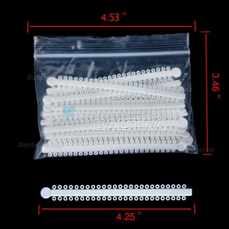 5 paquete de ligadura elástica ortodóntica dental color blanco (5*1040pcs)