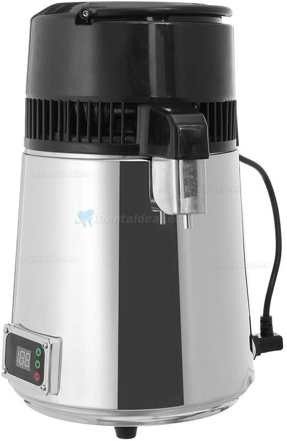 Destilador de Agua Purificador Profesional de Acero Inoxidable 4L 750W con Botella de Conexión del Filtro de Agua para Uso doméstico Laboratorio