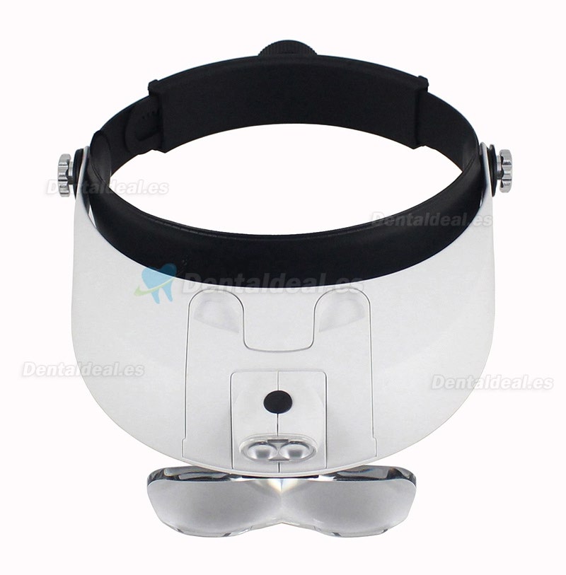 Dentista lupas lupa dental quirúrgica binocular cabeza de vidrio luz médica led 5 lentes