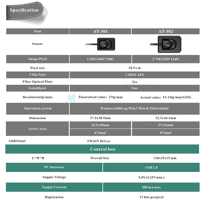 Sistema de imagen digital intraoral dental AT-301