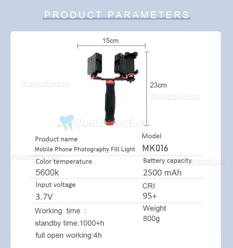 Lampara de fotografía oral dental teléfono móvil Fotografía dental luz de relleno Luz de flash