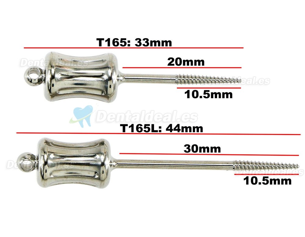 Extracto de Extractor Manual Dental Fragmentos de Raíz Apical Largo 44mm Corto 33mm