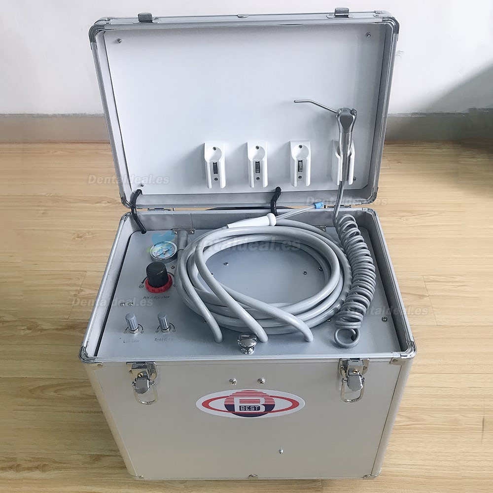 BD402B Fibra óptica Unidad Turbina Dental con rueda + Compresor + Aspiración + Jeringa Triplex