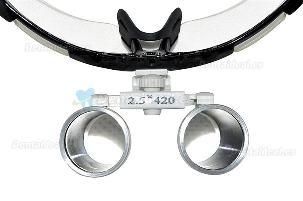 Médico Quirúrgico Dental Gafas Lupas Binoculares 2.5×420MM(Negro)+un paquete negro