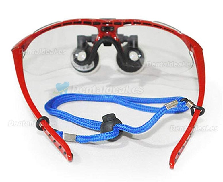 Médico Quirúrgico Dental Gafas Lupas Binoculares 3.5×420MM(Rojo)